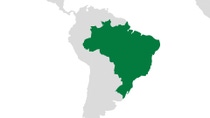 Brazil highlighted on map Brazil highlighted on map