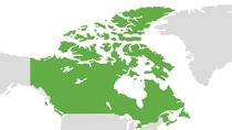 Canada highlighted on map Canada highlighted on map