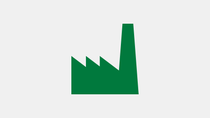Green factory icon representing Cérèsia France.  Green factory icon representing Cérèsia France.