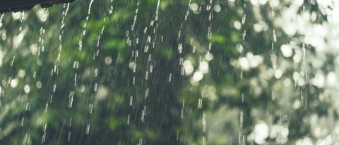 rain outside the windows of the villa. tropics