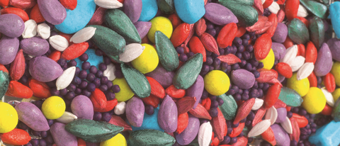 Semillas de varios colores en tratamiento Semillas de varios colores en tratamiento