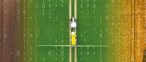 Agricultural machinery in use in the field