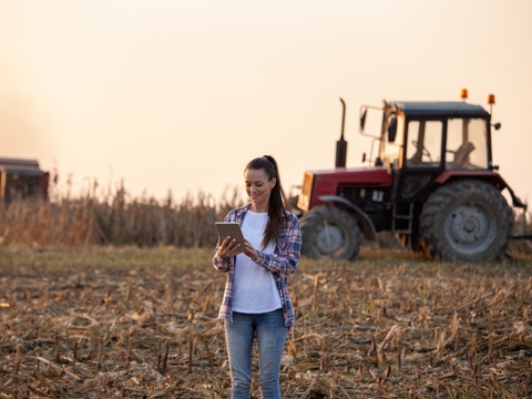 Woman farmer with tablet Woman farmer with tablet