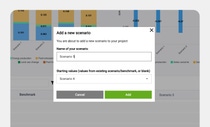 Screenshot of the AgBalance interface showing scenario creation highlighting smarter decision‑making