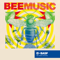 A picture of a drawn bee with loudspeakers and soundwaves A picture of a drawn bee with loudspeakers and soundwaves