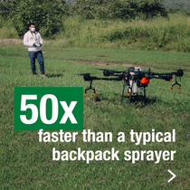 50 times faster than a typical backpack sprayer 50 times faster than a typical backpack sprayer